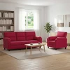 Sofa Sofos komplektas 2 vnt. Vyno raudona Aksomas