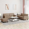 Sofa Sofos komplektas, 3 dalių, kapučino spalvos, dirbtinė oda
