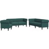 Sofa Sofos komplektas, 3 dalių, tamsiai žalios spalvos, audinys