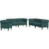 Sofa Sofos komplektas, 3 dalių, tamsiai žalios spalvos, audinys