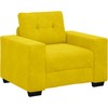 Sofa Sofos komplektas 3 pcs Geltona 221 x 80 x 80 cm Aksomas