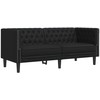 Svetainės sofa 3 vnt. Juoda Dirbtinė oda