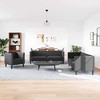 Svetainės sofa 3 vnt. Juoda Dirbtinė oda