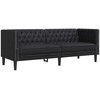 Svetainės sofa 3 vnt. Juoda Dirbtinė oda