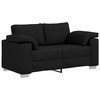 Sofa 3 pcs Juoda 219 x 80 x 82 cm Lino mišinio audinys