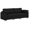 Sofa 3 vnt. Juoda Lino mišinio audinys