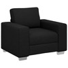 Sofa 3 pcs Juoda 219 x 80 x 82 cm Lino mišinio audinys