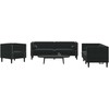 Svetainės sofa 3 pcs Juoda 194 x 74,5 x 70,5 cm Aksomas