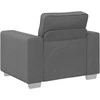 Sofa 3 pcs Tamsiai pilka 219 x 80 x 82 cm Lino mišinio audinys