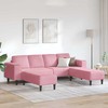 Svetainės sofa 3 pcs Rožinė 250 x 188 x 76 cm