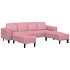 Svetainės sofa 3 pcs Rožinė 250 x 188 x 76 cm