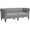 Svetainės sofa 3 pcs Šviesiai pilka 201,5 x 74,5 x 74,5 cm