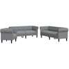 Svetainės sofa 3 pcs Šviesiai pilka 201,5 x 74,5 x 74,5 cm