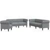 Svetainės sofa 3 pcs Šviesiai pilka 201,5 x 74,5 x 74,5 cm