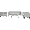 Svetainės sofa 3 pcs Šviesiai pilka 194 x 74,5 x 70,5 cm
