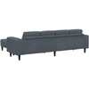 Svetainės sofa 3 pcs Tamsiai pilka 250 x 188 x 76 cm