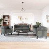 Svetainės sofa 3 pcs Tamsiai pilka 201,5 x 74,5 x 74,5 cm