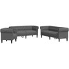 Svetainės sofa 3 pcs Tamsiai pilka 201,5 x 74,5 x 74,5 cm