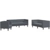 Svetainės sofa 3 pcs Tamsiai pilka 194 x 74,5 x 70,5 cm Aksomas