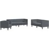Svetainės sofa 3 pcs Tamsiai pilka 194 x 74,5 x 70,5 cm Aksomas