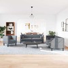 Svetainės sofa 3 pcs Tamsiai pilka 194 x 74,5 x 70,5 cm Aksomas