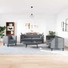 Svetainės sofa 3 pcs Tamsiai pilka 194 x 74,5 x 70,5 cm Aksomas