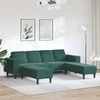 Svetainės sofa 3 pcs Tamsiai žalia 250 x 188 x 76 cm