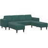 Svetainės sofa 3 pcs Tamsiai žalia 250 x 188 x 76 cm
