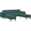 Svetainės sofa 3 pcs Tamsiai žalia 250 x 188 x 76 cm