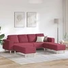 Svetainės sofa 3 pcs Vyno raudona 250 x 188 x 76 cm Poliesteris