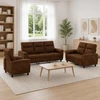 Sofa Sofos komplektas 3 vnt. Armijos Žalia Dirbtinė suedė oda