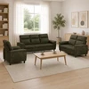 Sofa Sofos komplektas 3 vnt. Armijos Žalia Dirbtinė suedė oda
