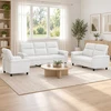 Sofa Sofos komplektas 3 vnt. Balta Audinys
