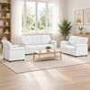 Sofa Sofos komplektas 3 vnt. Balta Dirbtinė oda