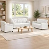 Sofa Sofos komplektas 3 vnt. Balta Dirbtinė oda