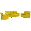 Sofa Sofos komplektas 3 vnt. Geltona Aksomas