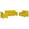 Sofa Sofos komplektas 3 vnt. Geltona Aksomas