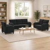 Sofa Sofos komplektas 3 vnt. Juoda Aksomas