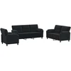 Sofa Sofos komplektas 3 vnt. Juoda Aksomas