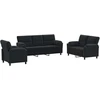 Sofa Sofos komplektas 3 vnt. Juoda Aksomas