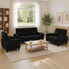 Sofa Sofos komplektas 3 vnt. Juoda Audinys