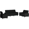 Sofa Sofos komplektas 3 vnt. Juoda Audinys