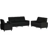 Sofa Sofos komplektas 3 vnt. Juoda Audinys