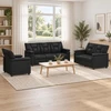 Sofa Sofos komplektas 3 vnt. Juoda Dirbtinė oda