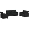 Sofa Sofos komplektas 3 vnt. Juoda Dirbtinė oda