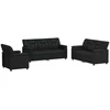 Sofa Sofos komplektas 3 vnt. Juoda Dirbtinė oda