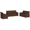 Sofa Sofos komplektas 3 vnt. Ruda Dirbtinė oda
