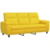 Sofa Sofos komplektas 3 vnt. Šviesi geltona Audinys