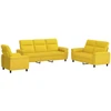 Sofa Sofos komplektas 3 vnt. Šviesi geltona Audinys