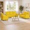 Sofa Sofos komplektas 3 vnt. Šviesi geltona Audinys